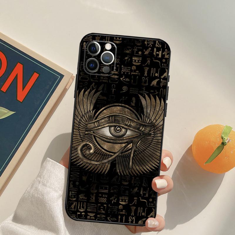 Sacred Eye of Horus Egypt Fresco Funda Case For iPhone 14 15 16 Pro Max 11 12 13 Pro Max Mini XR 16 15 Plus 16e Phone Cover