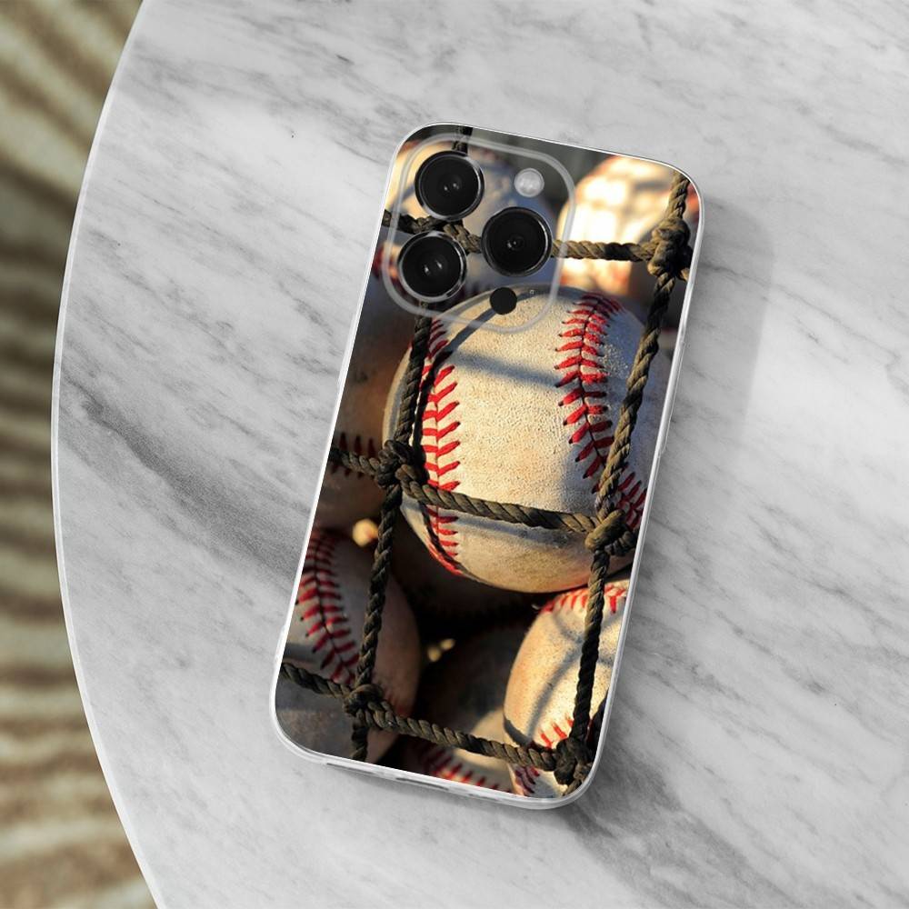 Sport Art Baseball Phone Case For iPhone,14,13,12,15,Pro,Max,Plus,11,17,16,X,XS,XR,SE,Mini Transparent Soft Cover