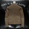 Autumn and winter new trend velvet PU leather jacket men's fashion stand-up collar locomotive leather jacket slim trendy men
