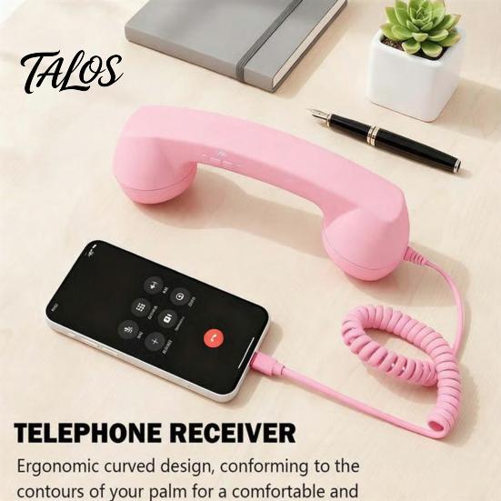 Ricevitore Telefonico Portatile Telefono Vintage per Cellulare, Accessorio Smartphone Cablato Tipo-C da 3,5 mm Ricevitore Retrò, Universale