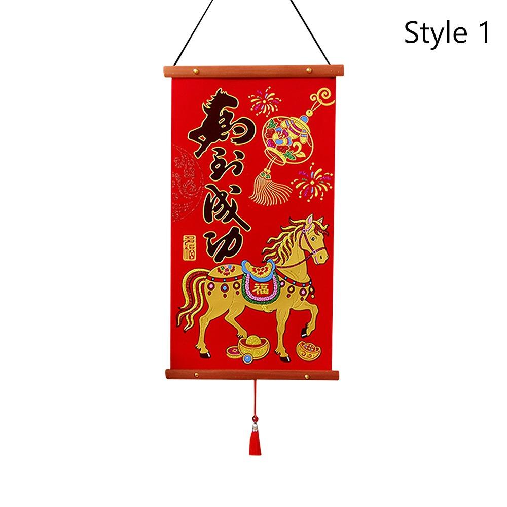  Pendentifs de Calligraphie Chinoise Rouge Flanelle Ornements pour la Maison Décoration à Suspendre Nouvel An