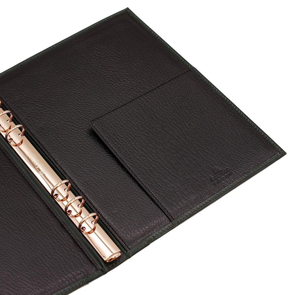 Lugard Square Bag Precious A5 15mm x Genuine Leather System Binder [Khaki Black]