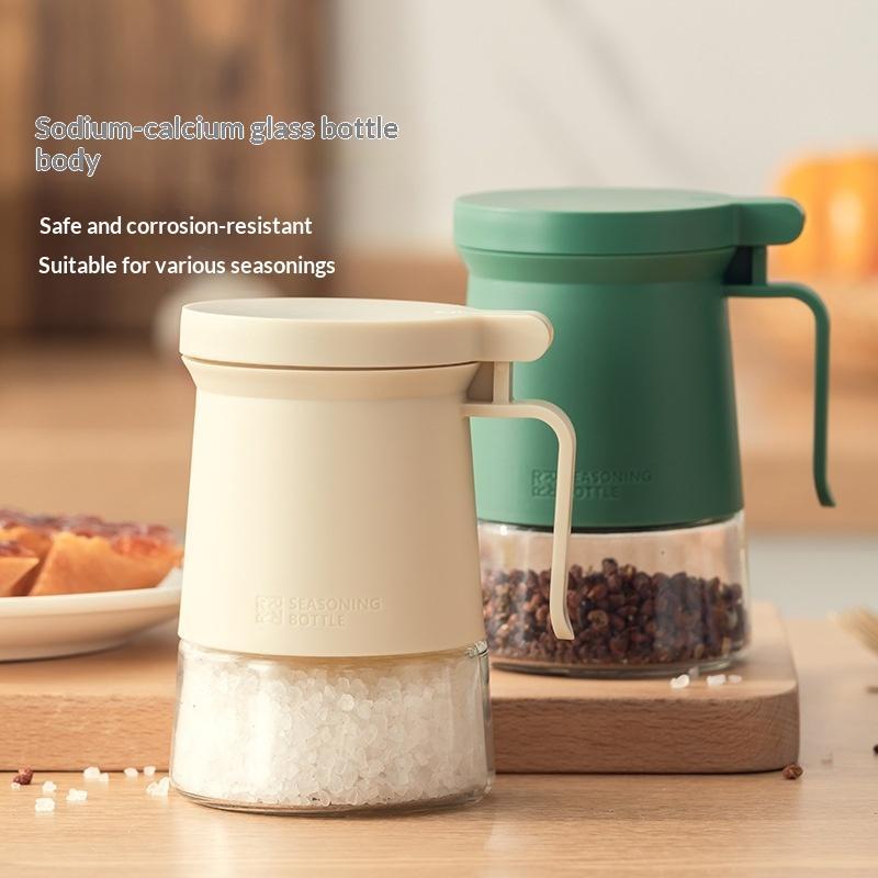 Moisture-Proof Seasoning Bottle Sealed Salt Sugar Jar Glass Seasoning Storage Bottle With Spoon Kitchen Cooking Spice Storage