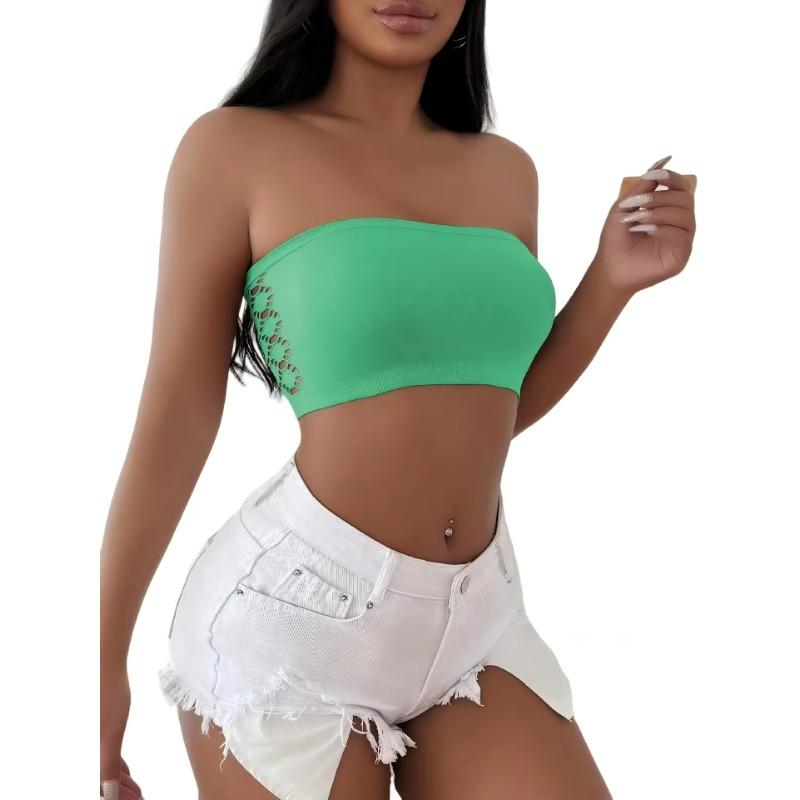 Seamless Hollow Out Invisible Breathable High Elastic Daily Wear Bandeau Bra For Women