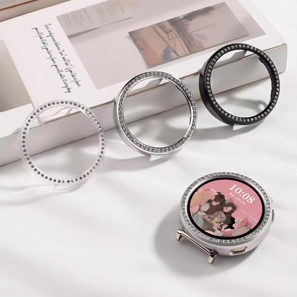 Hollow Case For Huawei Watch GT6 41MM/GT5 41MM Protective Hard and Durable PC Cover With Plastic Diamond Decoration Watch Shell