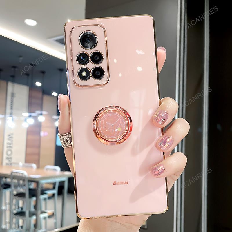 Luxury Ring Holder Case On For Xiaomi Redmi Note 8 Pro 8t Note8 T 2021 8pro Plating Silicone Stand Back Cover Xiomi Funda