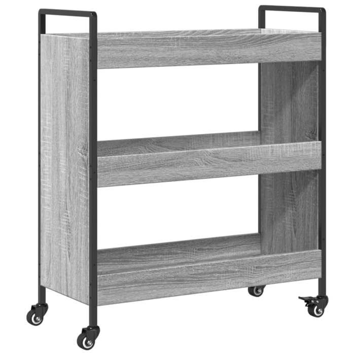 VidaXL Chariot de Cuisine, Étagère avec Roues, Chariot de Service, Meuble de Rangement Salon Salle de Bain Intérieur, Sonoma 842319