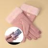 Women Autumn Winter Thick Plush Gloves Cute Furry Warm Mitts Full Finger Touchscreen Mittens Outdoor Sport Female Gloves