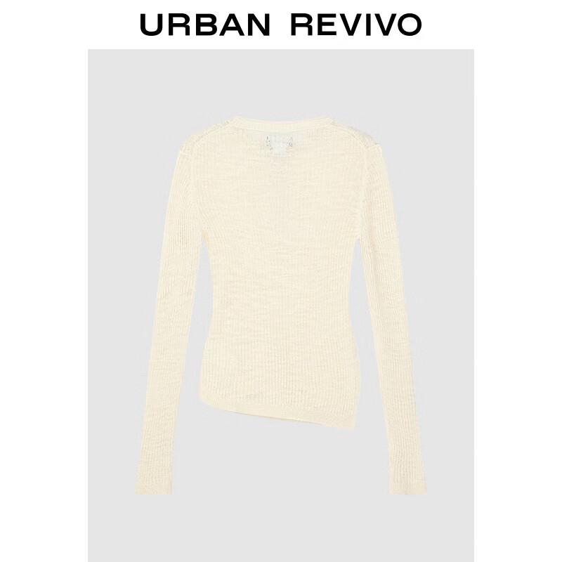 UR Women's Slim Fit Irregular Slit Knit Top