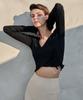 Debiweeo New Wave Wrap Long Sleeve Devi-T0114-Black