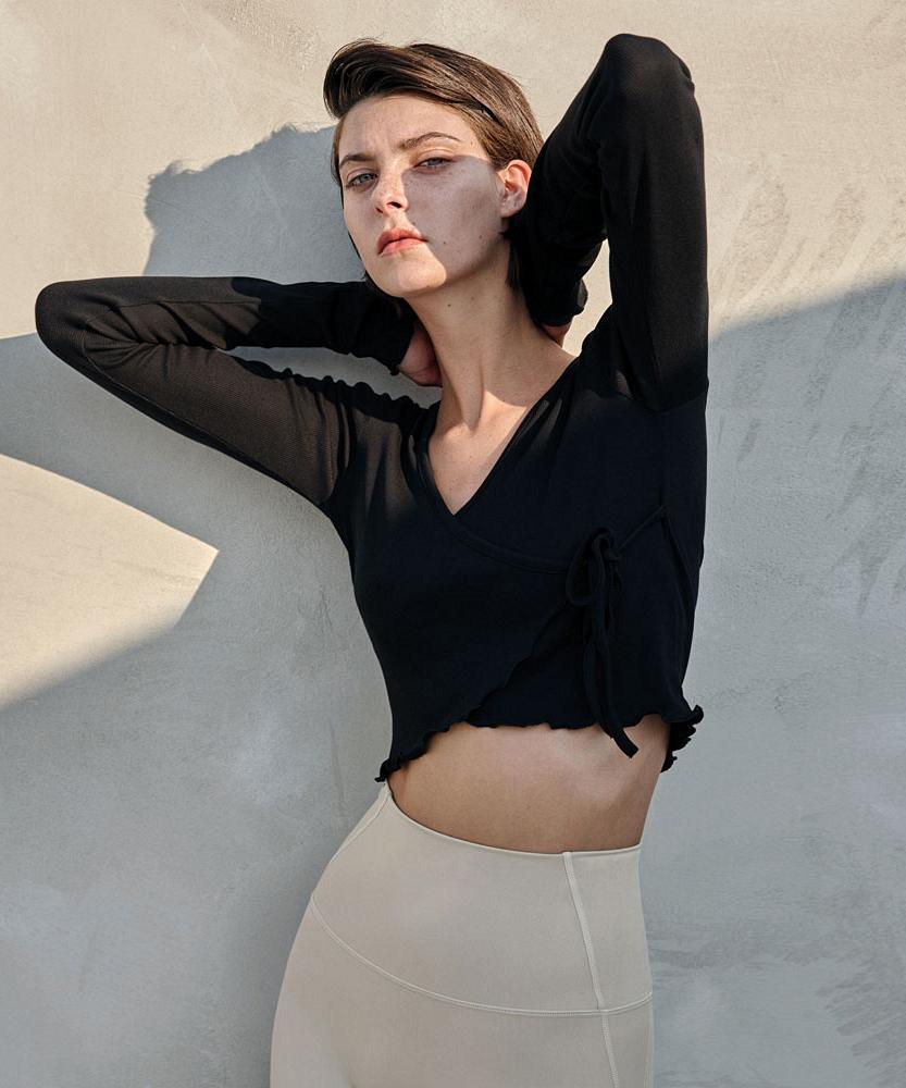 Debiweeo New Wave Wrap Long Sleeve Devi-T0114-Black