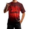 Men's Halloween Printed Round Neck Raglan Short Sleeve Top T-Shirt