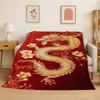 Classic Chinese Elements Style Flannel Blanket Soft Warm Throw Blanket for Bedroom Living Room Bed Travel Camping Picnic Cover