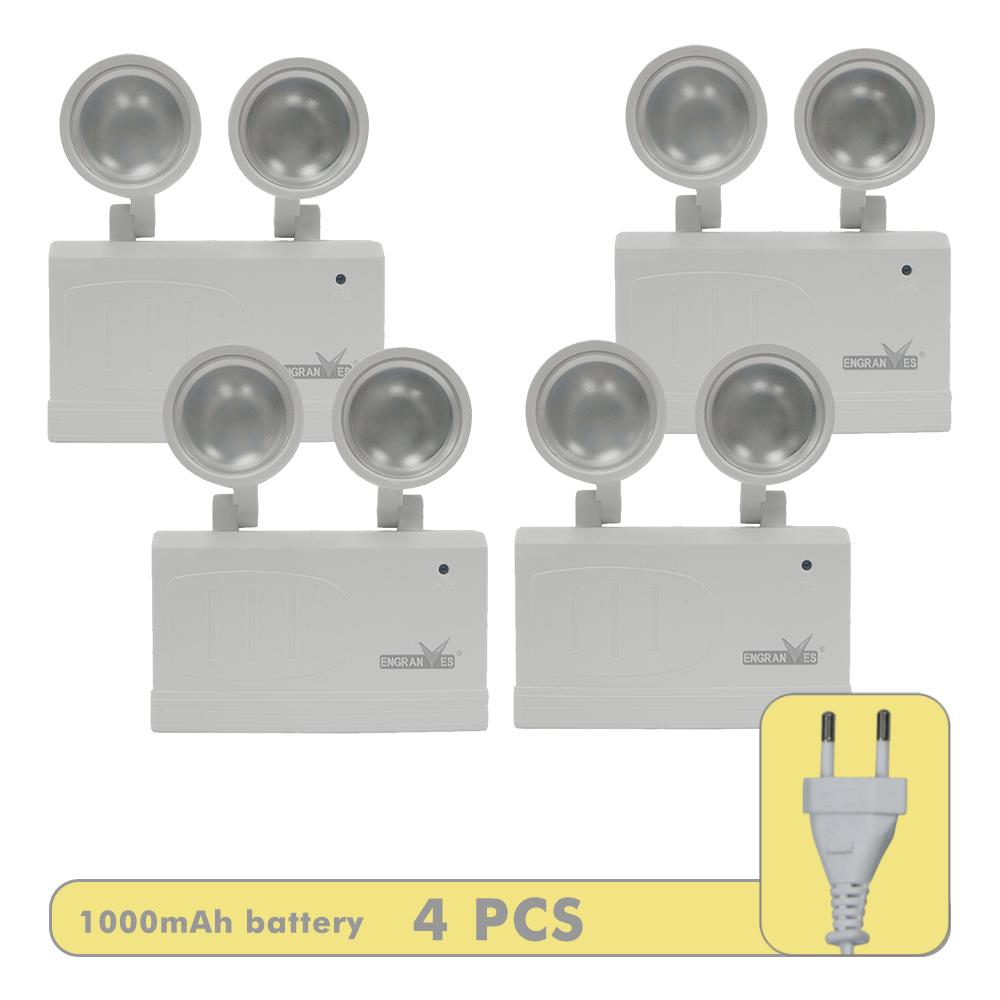 Dual-Head Emergency Lamp Rotatable Fire Safety Lighting Wall-Mounted Evacuation Light Portable Camping Light for Power Outage