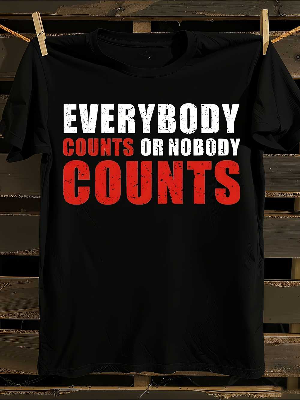 s Black  Everybody Counts or Nobody Counts  T-Shirt S