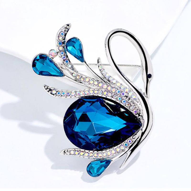 

Винтажная блестящая брошь в виде лебедя для женщин, костюм, пальто, ювелирные изделия, аксессуары, подарок