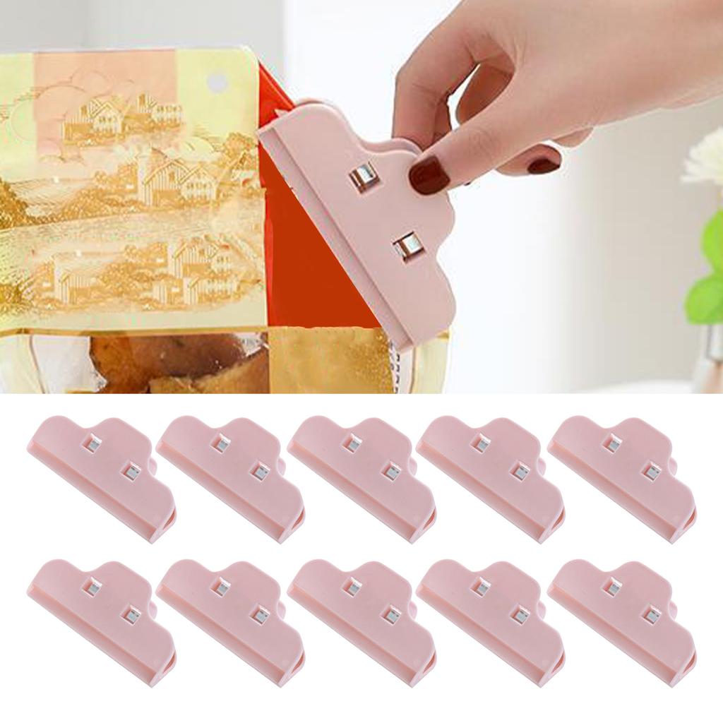 10PCS Food Sealing Clip Tight Damp Proof Multipurpose Easy To Use Snack Bag Sealer Clip for Kitchen Pink