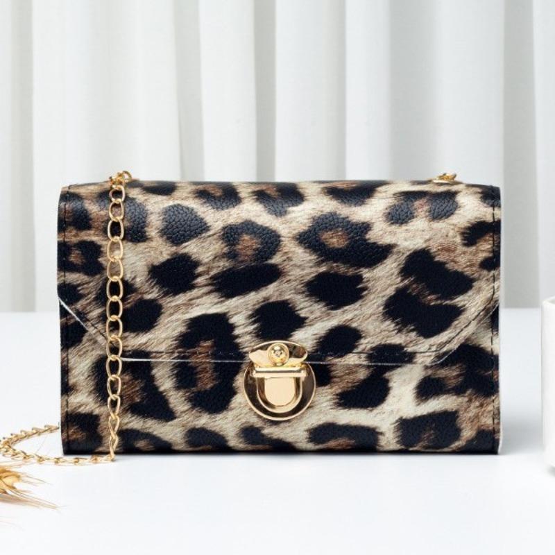 Borsa da donna nuova mini borsa con stampa leopardata borsa a catena retrò borsa a tracolla messenger borsa da donna stile Xiaoxiangfeng borsa per cellulare