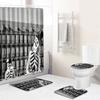 Skull Shower Curtain Floor Mat Combination Four-Piece Set Bathroom Toilet Carpet Shower Room Mat Foot Mat