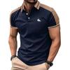 Summer New Men's T-shirt Tops Daily Casual Printing Lapel Short-sleeved Polo Shirt