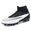 Mens Womens High-Top Football Cleats Turf Grass Fields Anti-Slip Rubber Sole Breathable Mesh Lining Synthetic Upper