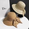 Ins Straw Hat Women Summer Travel Vacation Sun Protection Beach Sun Hat Sun Hat Bow Bucket Hat Basin Hat