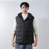 Men's fleece solid color men's hooded hooded vest seamless fabric down jacket vest jacket
