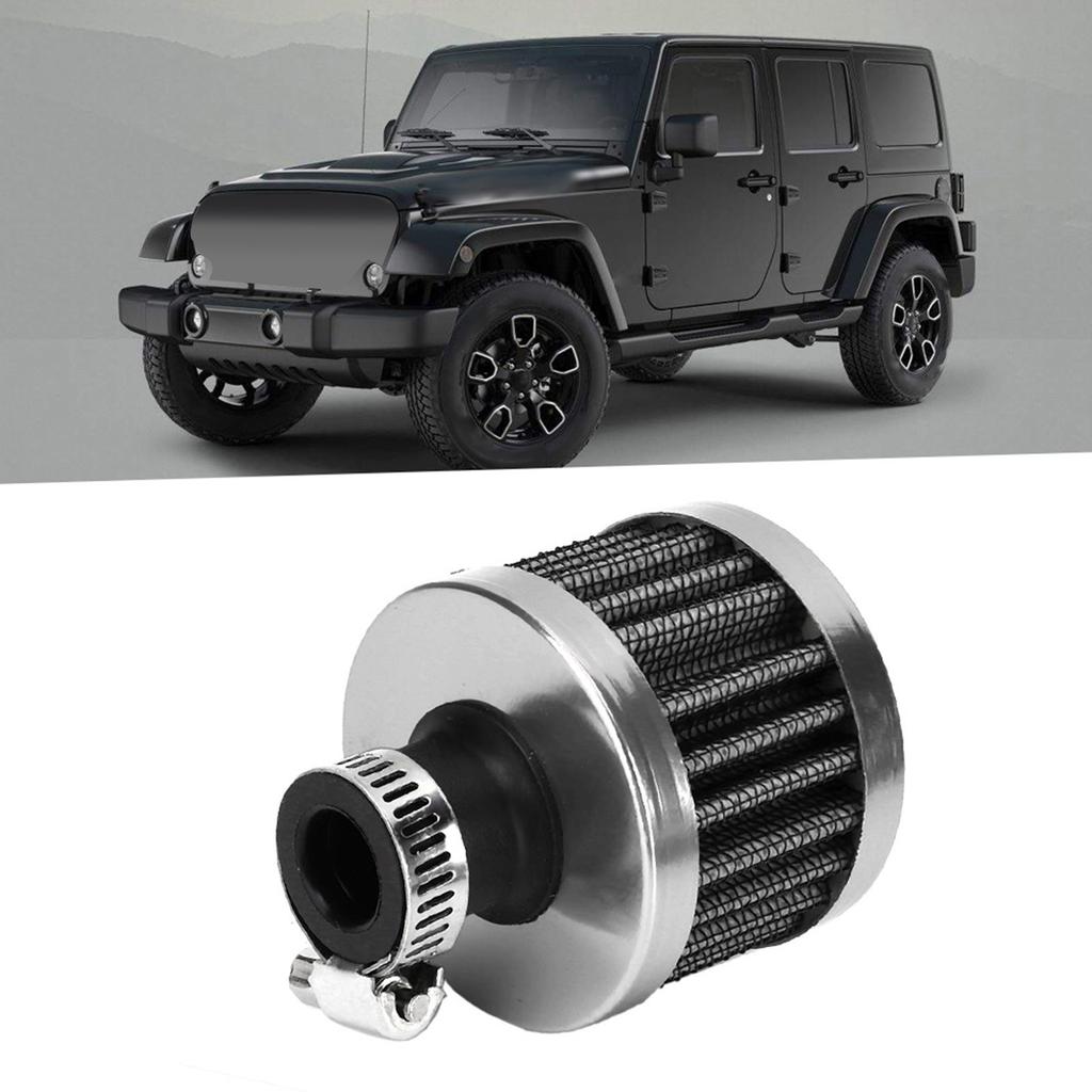13mm 0.5in Mini Air Intake Filter Vent Crankcase Breather Universal Car Accessory argent