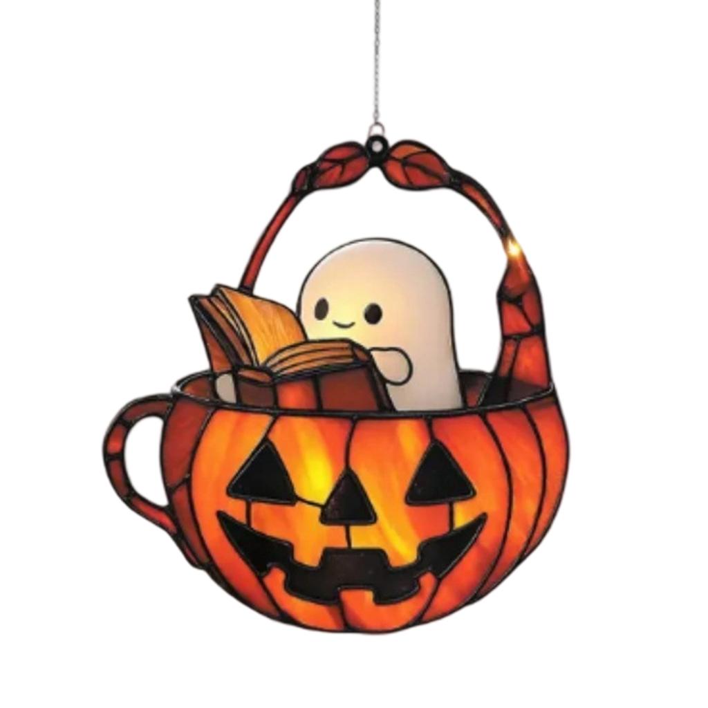 Acrylic Halloween Window Hanging Decor For Indoor Outdoor Fall Party Home Decoration Durable Unbreakable Design