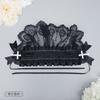 Handmade Gothic Lace Bow Veil Hair Clip Lolita Outfit Wide Headband With Floral Trim Anime Style Accessory
