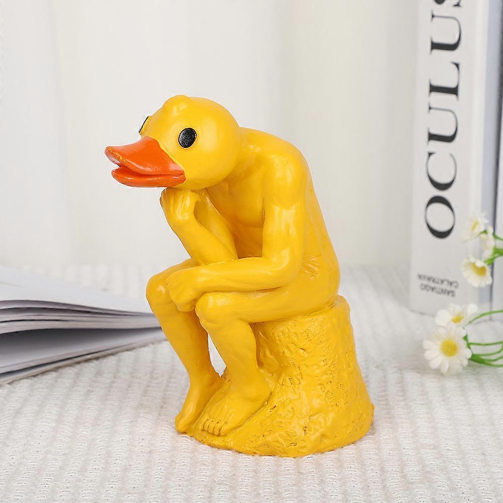 New Funny Thinker Middle Finger Duck,Mini Little Duck Ornament Decor Prank Gifts