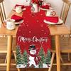 Merry Christmas Table Runner Snowman Pattern Table Cloth Reusable Xmas Table Decor