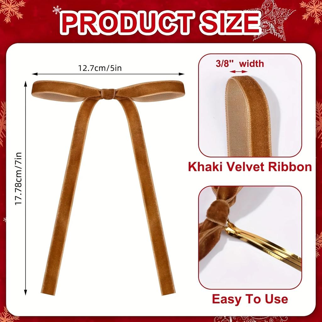 24 Velvet Bows for Christmas Trees - Used As Rural Gift Bows for Christmas Home Decoration, Outdoor, and Indoor Occasions