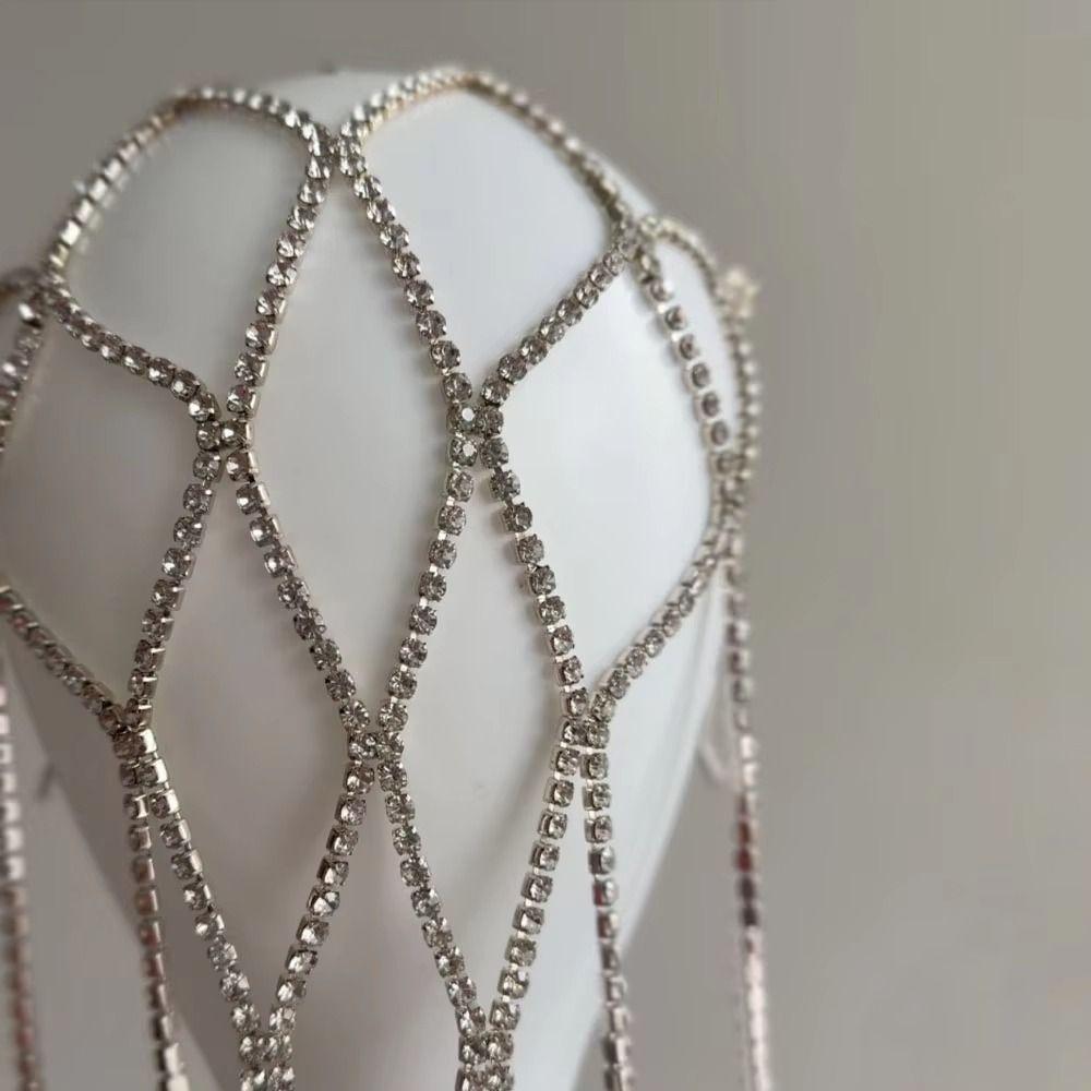 Elegant Mesh Headband Rhinestone Inlaid Bridal Headpiece  Hair Accessories