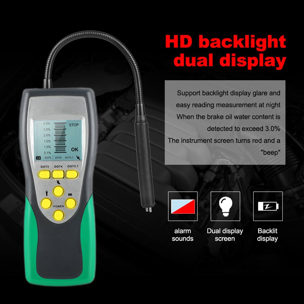 DY23B Car Brake Fluid Liquid Tester LCD Digital Oil Quality Detector LED Brake Fluid Moisture Tester Oil Quality Diagnostic Tool