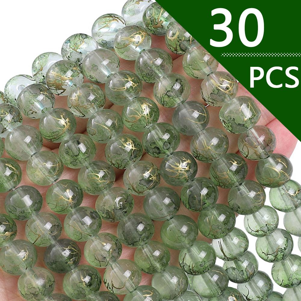 Japońskie i koreańskie rozmazujące się przezroczyste tusze posypywanie złotem szklane koraliki luźne koraliki ręcznie robione diy materiał do koralików akcesoria do bransoletek