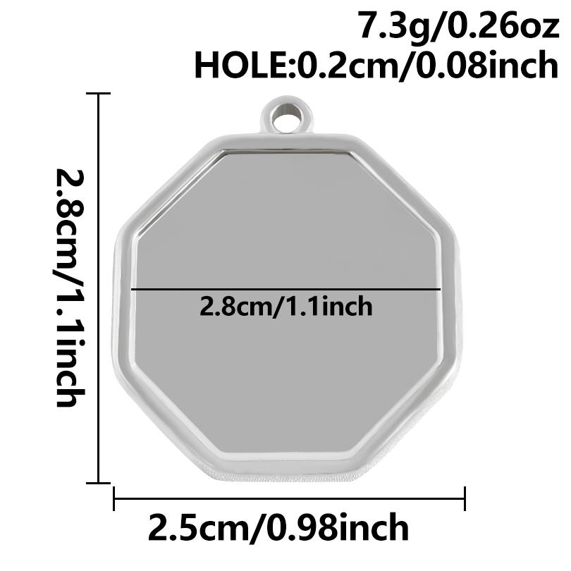 6pcs Stainless Steel Blank Tray Pendant For Decoration Geometry Cabochon Settings Base Charms DIY Handmade Materials Accessories