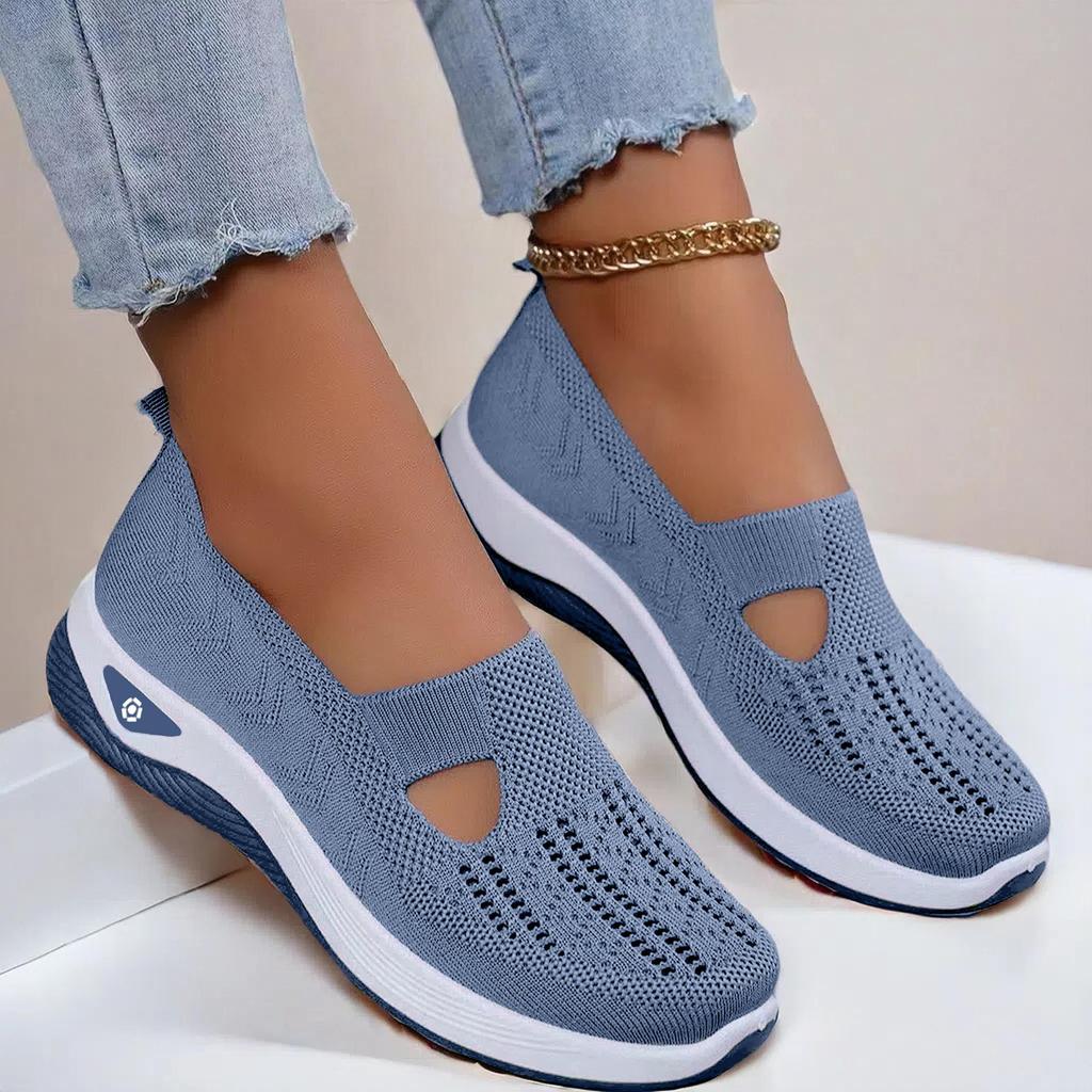 Women's Breathable Mesh Shoes Women Knit Flat Shoes 2026 Summer Women's Shoes Non-slip Lightweight Soft Sole Ladies Casual Shoes