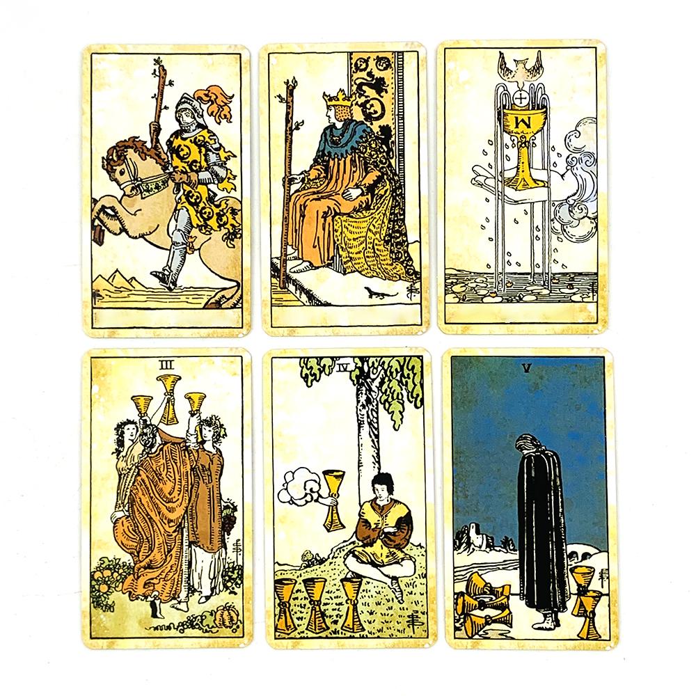 High-Quality Tin Box Packing 78 Cards Tarot Card Gilded Edge with Paper Guidebook,Fate Divination Family Party Game