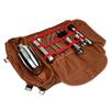 Canvas Leather Bartender Tool Bag Multiple Storage Compartments Roll-Up Design Travel Bartender Kit Bag Adjustable Strap
