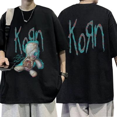 Korn Ausgaben Rock Band Musik Album T Shirt männer Vintage Metall Gothic Übergroßen T-shirt Streetwear Sommer Kurzarm T Shirts