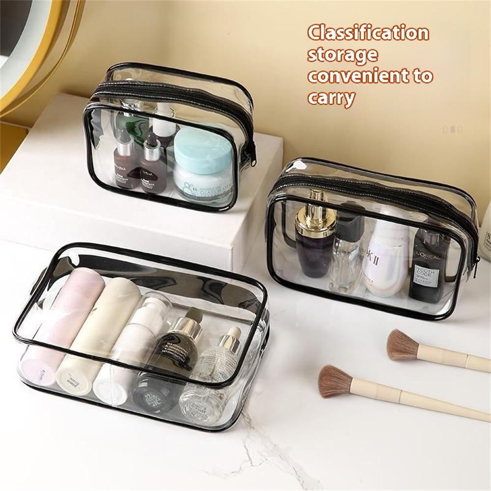 4Pcs Travel Makeup Organizer PVC Waterproof Cosmetic Toiletry Pouch Zipper Storage Bag