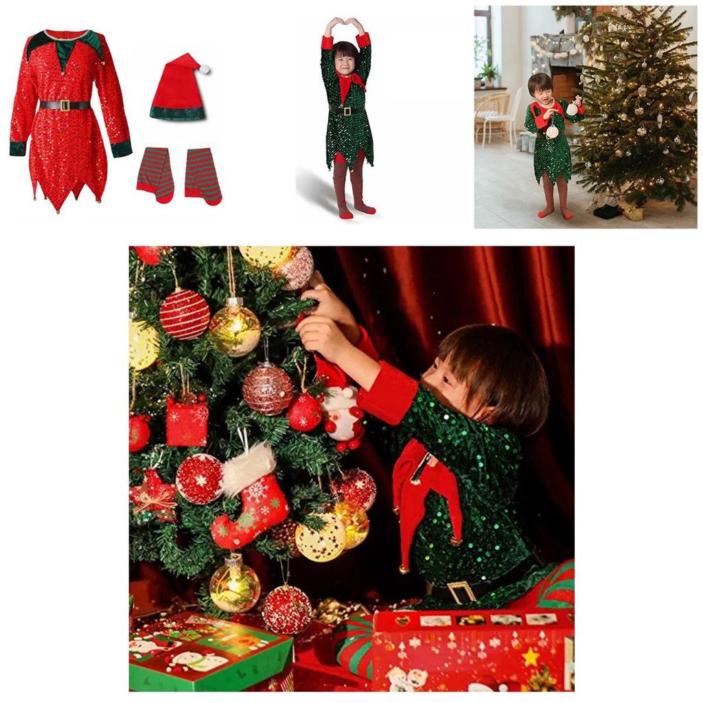 Cute Kid Christmas Elf Costume For Xmas Festive Outfits