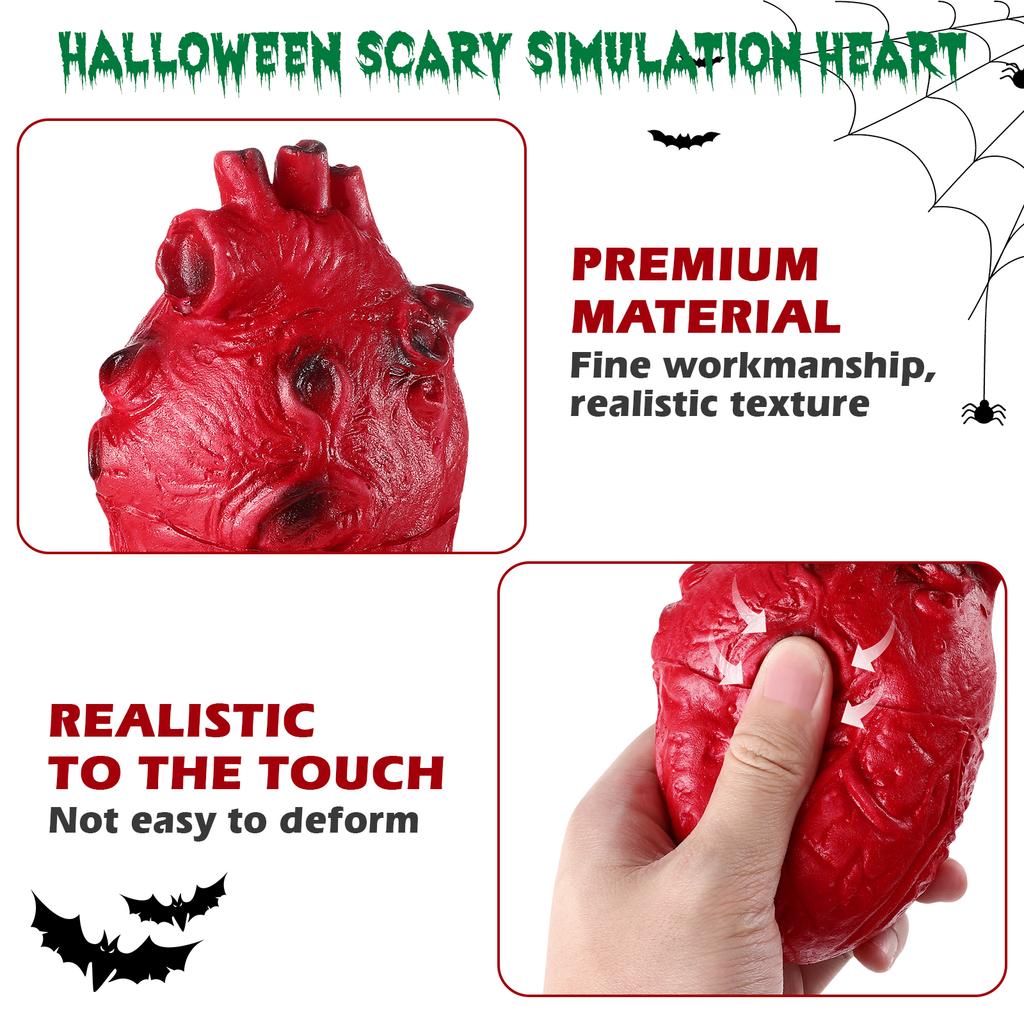 1PC Halloween Horrible Bloody Severed Horror Scary Human Heart Lifesize Scary Fake Rubber Gory Body Part Halloween Decorations