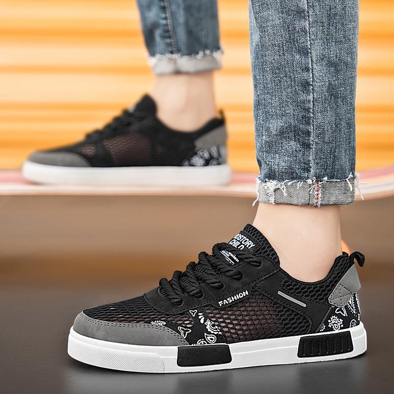 Atmungsaktive Herrenschuhe aus Mesh Sommer dünn hohl Sportschuhe Herren jung und jung große Größe 47 Laufen weichsohlig trendige Schuhe