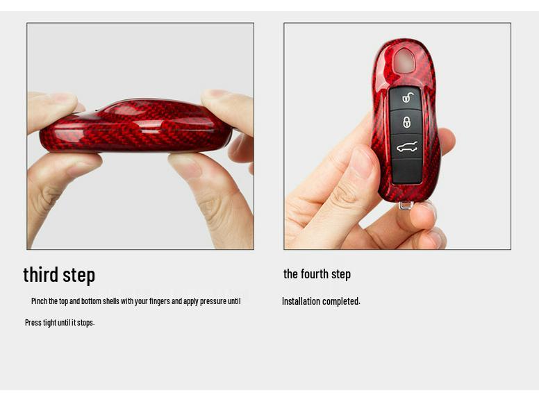 Real Carbon Fiber Key Shell for Cayenne, Macan, and Panamera by T-carbon