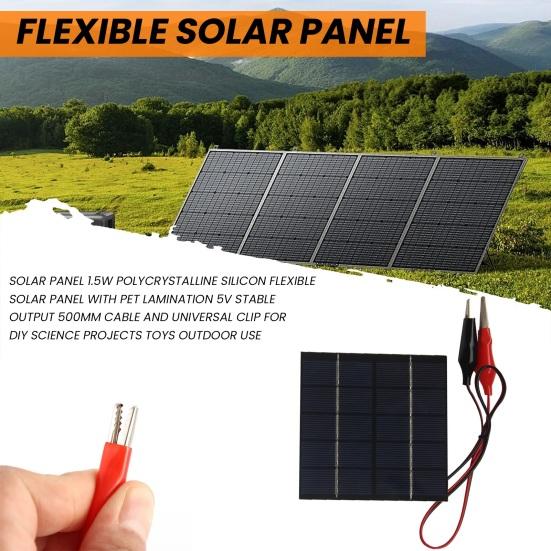Solarmodul 1,5W Polycrystalline Silizium Flexibles Solarmodul mit PET-Laminierung 5V Stabiler Ausgang Tragbare Solarstromversorgung