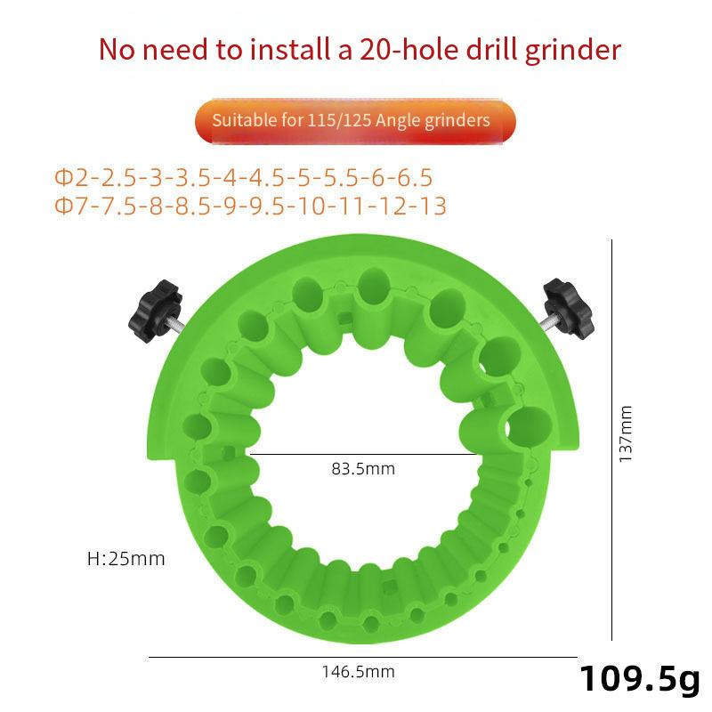 Anti-Stripping Angle Grinder Drill Bit Sharpener 1-11mm 11 Holes with Metal Thread Inserts for 111/111 Grinders Renew Old Bit