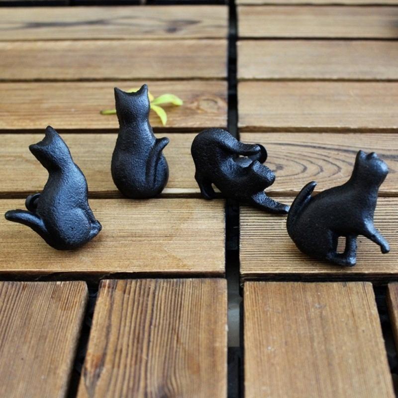 4Pcs Cats Shape Dressers Knob Kitchen Cabinet Door Handle Wardrobe Pulls Simple Drawer Knob Unique Furniture Hardware
