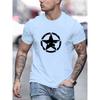 Maglietta estiva da uomo 100% cotone comoda casual ampia oversize con grafica stampata logo stella sportiva girocollo maniche corte